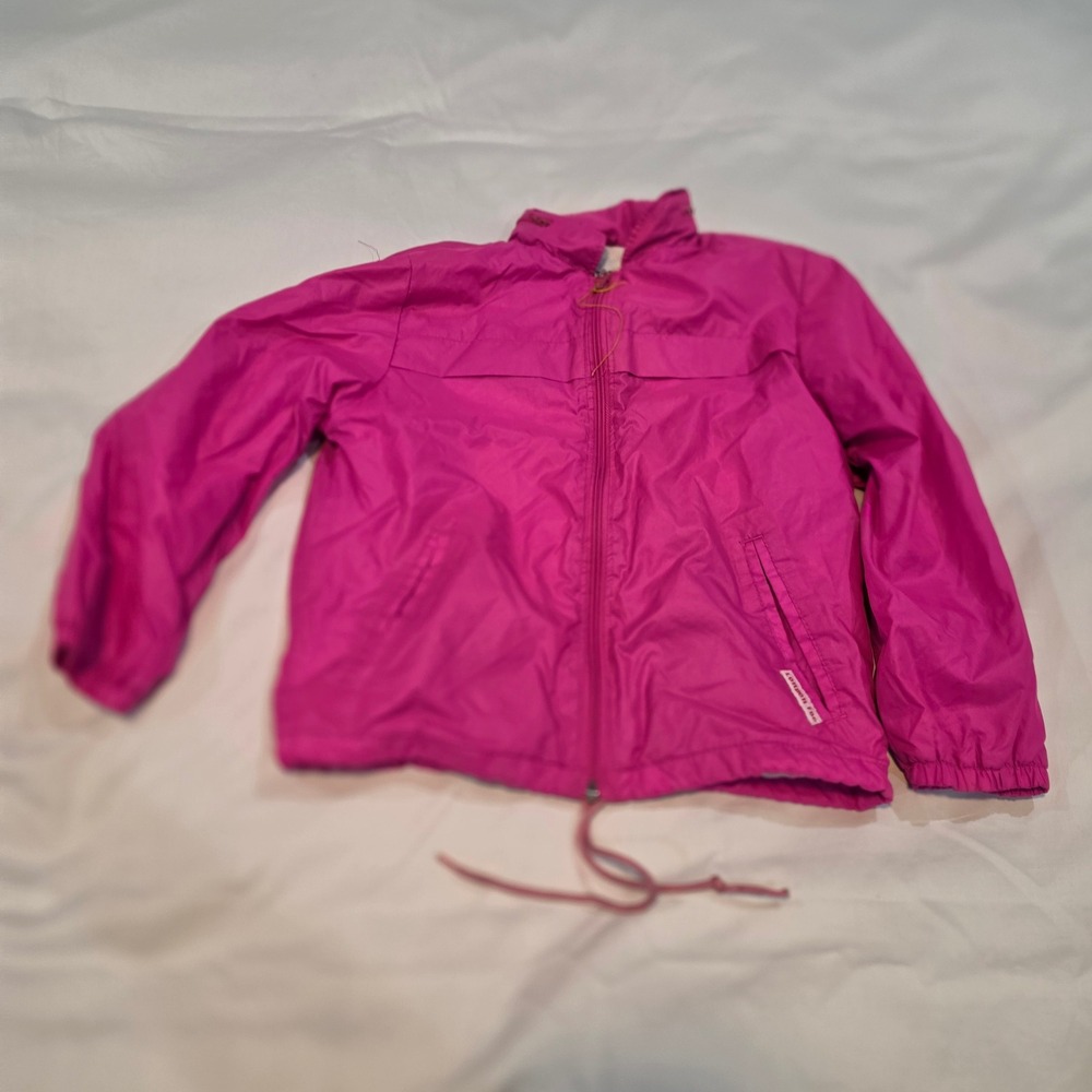 London Fog Windbreaker Girls M 5-6 Pink Good Cotton Lined Full Zip Lightweight